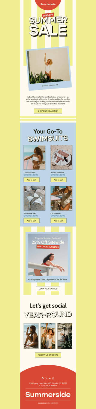 Ecommerce AMP Email — End of Summer Sale with Add to Cart